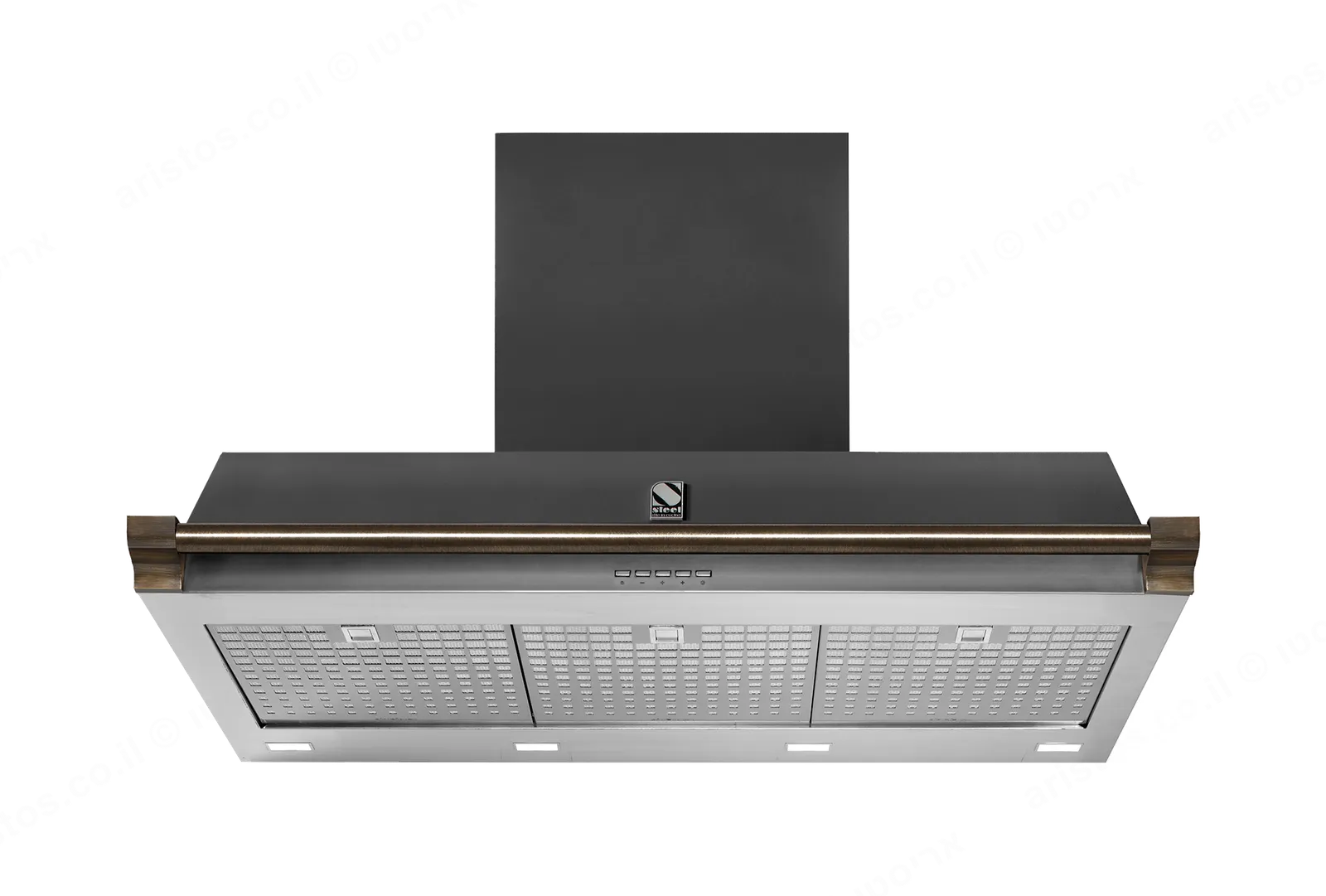 Steel קולט אדים 90 ס"מ סדרת Ascot תוצרת Steel דגם AKL90 גימור שחור פחם — תמונה 3